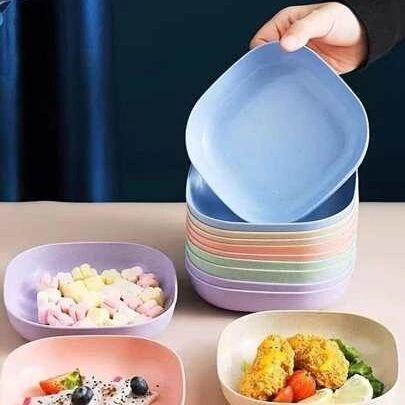 10 Pcs Food Grade Plastic Dining Plates Set