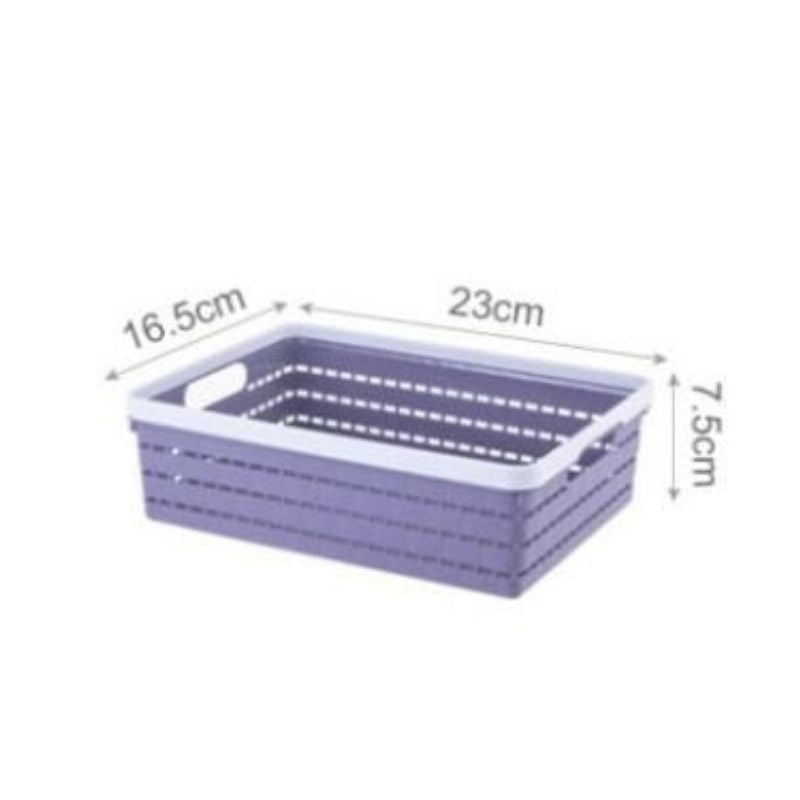 Multi-Purpose Woven Plastic Storage Basket with Handles | Organizer Bin