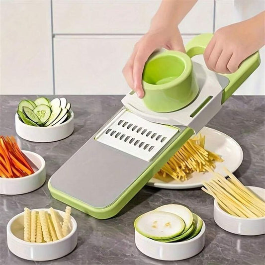 5 Stainless Steel Blades in 1 Vegetable Cutter & Grater