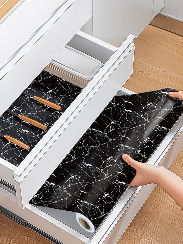 Black Waterproof Marble Self-Adhesive Sheet | 60x200 cm