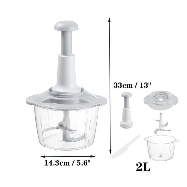 1.5L/2L Manual Hand Push Chopper & Multifunctional Mixer