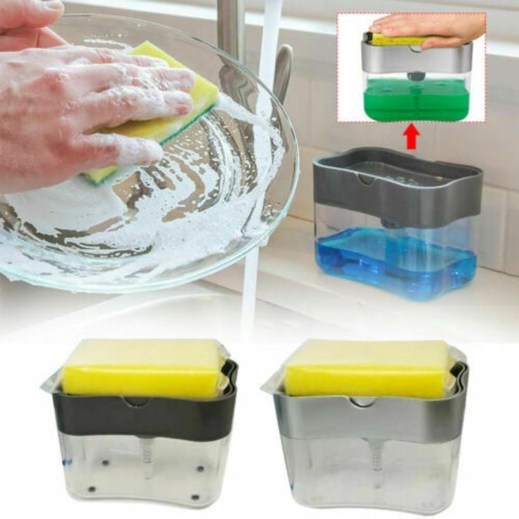 2-in-1 Soap Dispenser Pump with Sponge Holder for Kitchen Sink for Easy Dishwashing