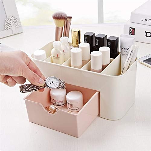 Plastic Cosmetic Storage Box & Desk Organizer with Drawer