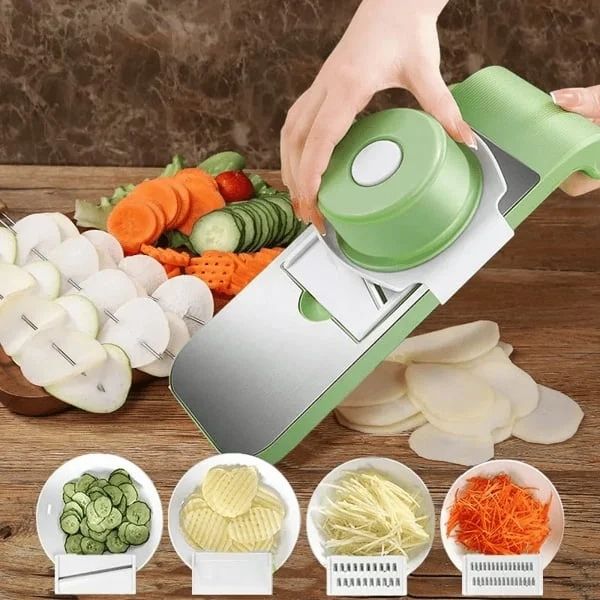 5 Stainless Steel Blades in 1 Vegetable Cutter & Grater