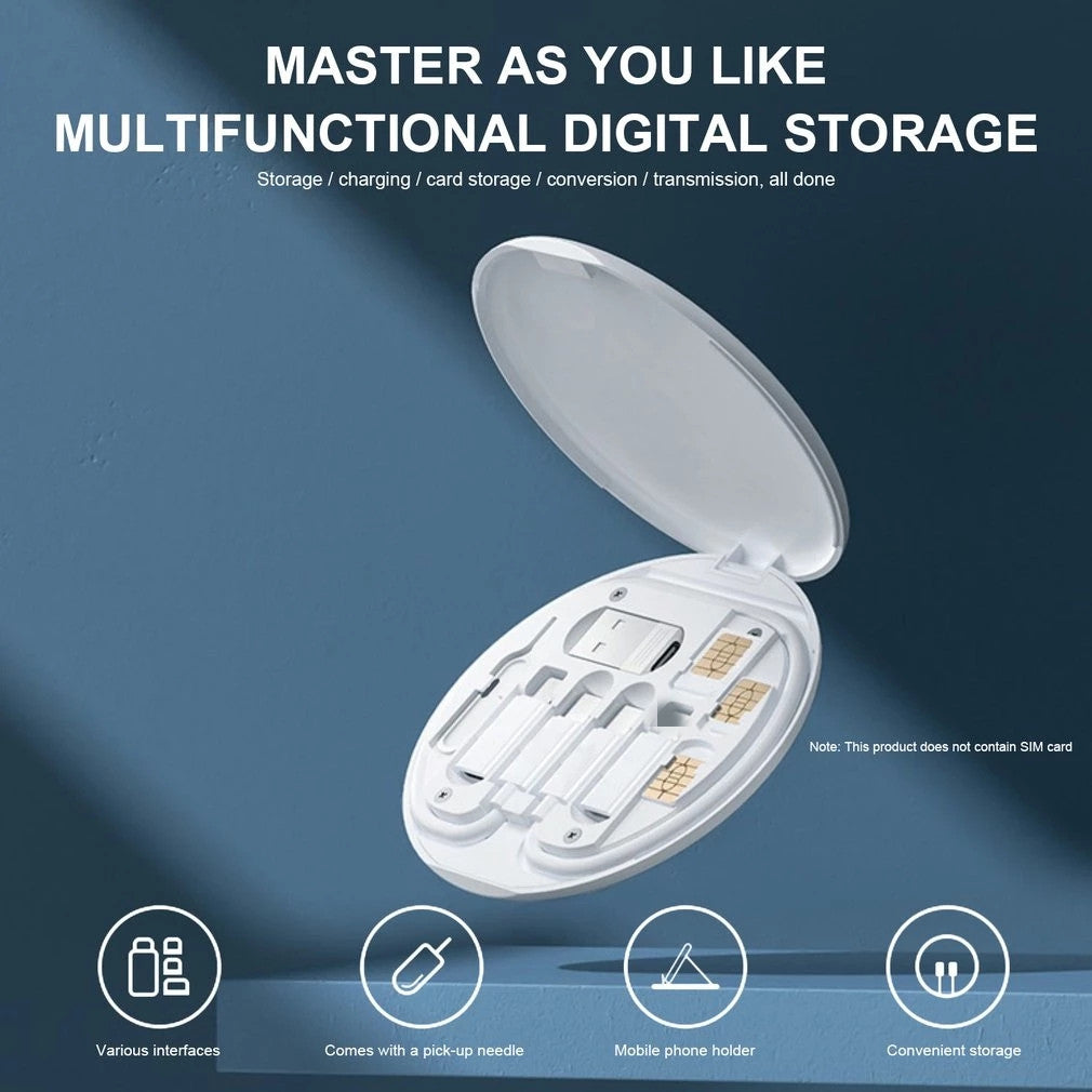 Multifunctional 60W Fast Charging Data Cable Storage Box with Mobile Stand