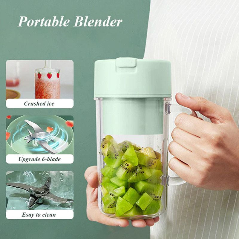 2 In 1 Mini USB Rechargeable Juicer & Crusher Mug with 6 Blades