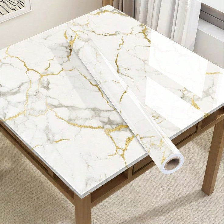 White Waterproof Marble Self-Adhesive Sheet | 60x200 cm