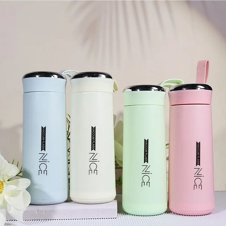 Nice Mini Flask Glass Water Bottle with Vacuum Insulation 400ml