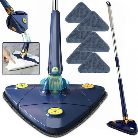 360° Rotatable Triangle Mop with Extendable Long Handle