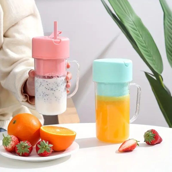 2 In 1 Mini USB Rechargeable Juicer & Crusher Mug with 6 Blades
