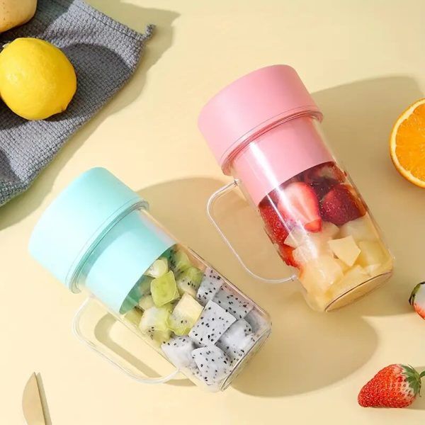 2 In 1 Mini USB Rechargeable Juicer & Crusher Mug with 6 Blades