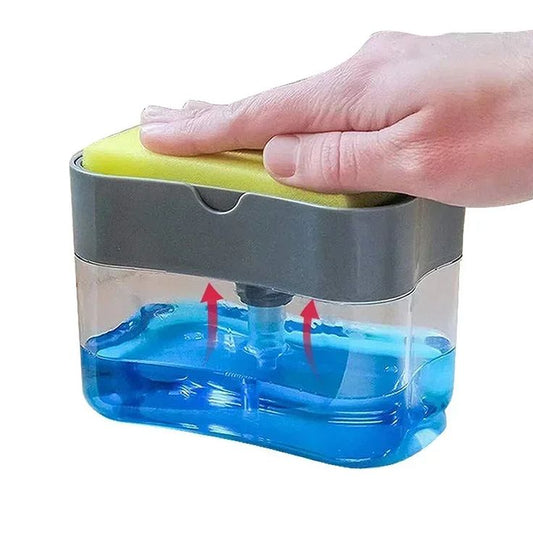 2-in-1 Soap Dispenser Pump with Sponge Holder for Kitchen Sink for Easy Dishwashing