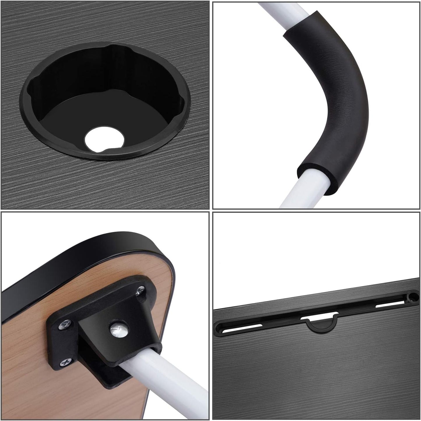 Portable Folding Laptop Table with Tablet Groove & Cup Slot