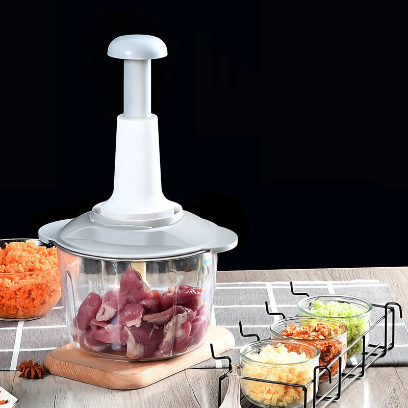 1.5L/2L Manual Hand Push Chopper & Multifunctional Mixer