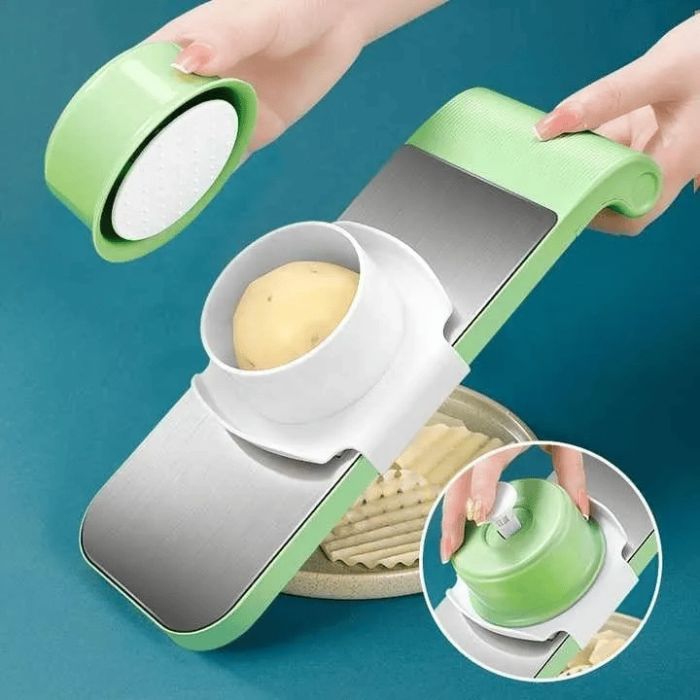 5 Stainless Steel Blades in 1 Vegetable Cutter & Grater