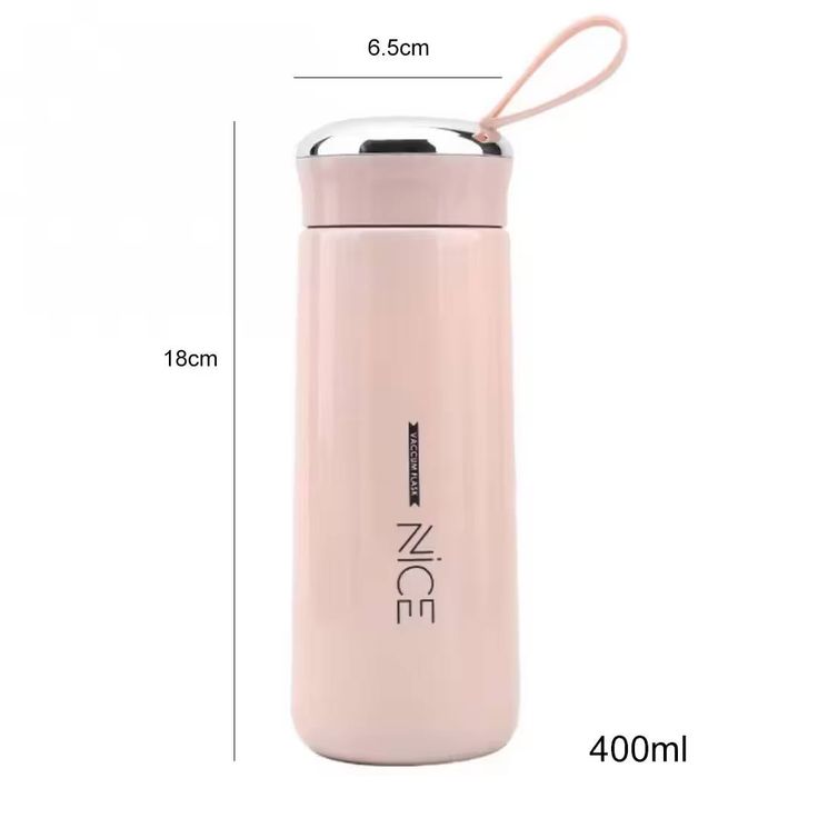 Nice Mini Flask Glass Water Bottle with Vacuum Insulation 400ml