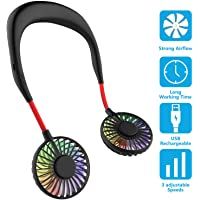 Hanging, Foldable, USB Rechargeable & Portable Wearable Neck Fan