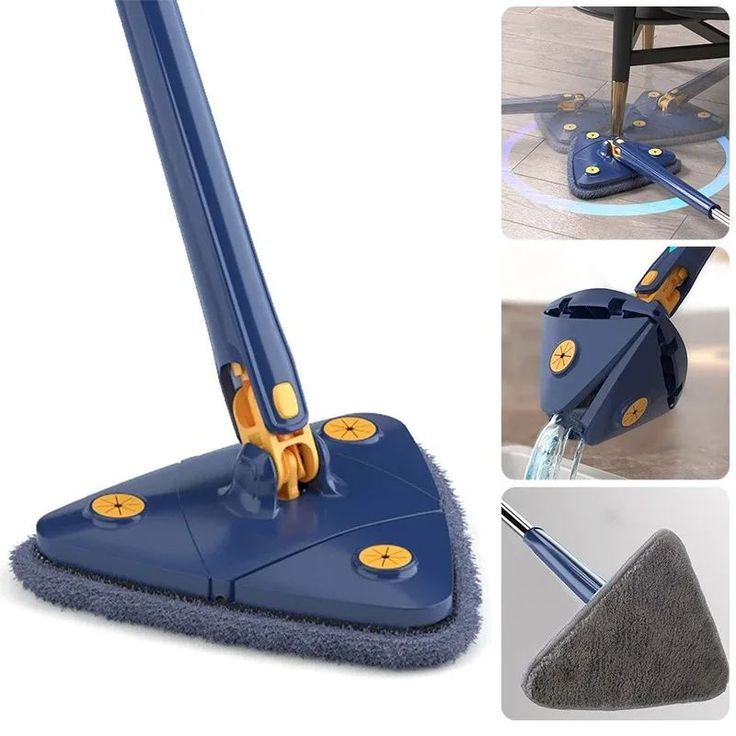 360° Rotatable Triangle Mop with Extendable Long Handle