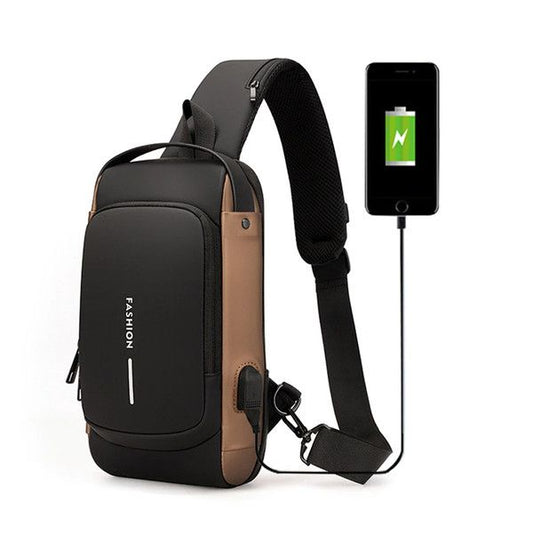 Fashion Anti-Theft Sling Shoulder Travel Bag with USB Charging Port
