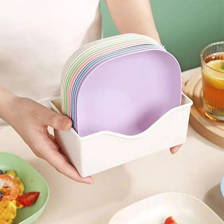 10 Pcs Food Grade Plastic Dining Plates Set