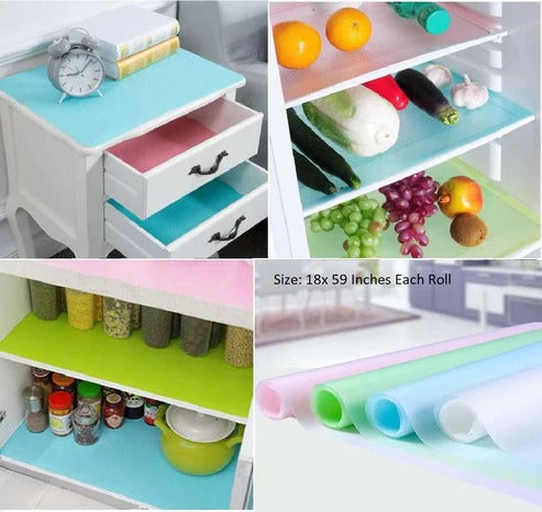 Silicone Waterproof Fridge Shelf Liners & Drawer Mats for Cabinets & Countertops