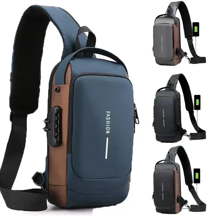 Fashion Anti-Theft Sling Shoulder Travel Bag with USB Charging Port