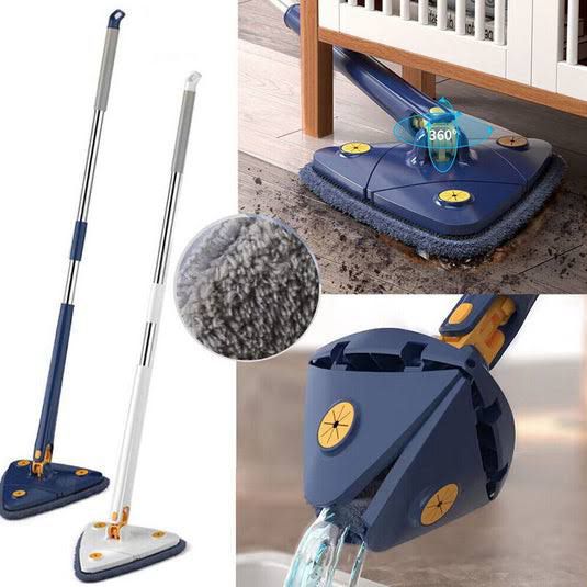 360° Rotatable Triangle Mop with Extendable Long Handle