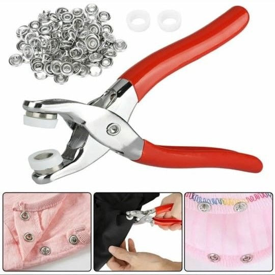 Metal Hand Press Tich Button Fixer Machine with 25 Snap Buttons | Sewing & DIY Tool