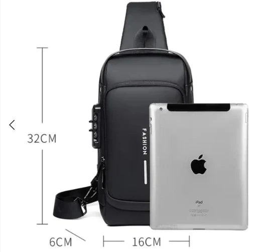 Fashion Anti-Theft Sling Shoulder Travel Bag with USB Charging Port