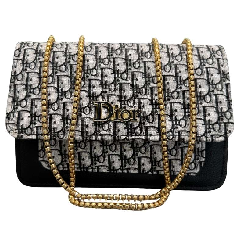 Dior Oblique Canvas Leather Flap Clutch | Luxury Designer Hand Bag