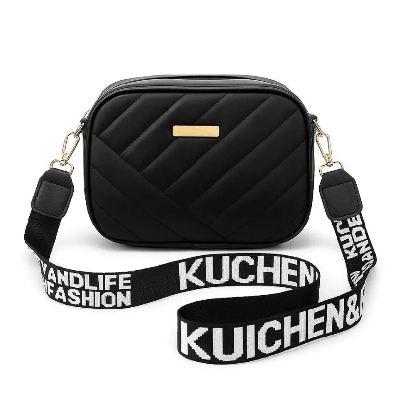 Black Leather Handbag | Stylish Shoulder & Crossbody Girls Bag
