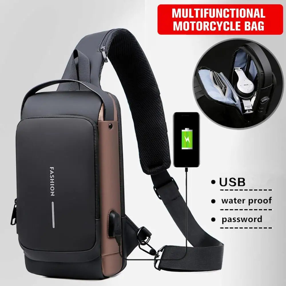 Fashion Anti-Theft Sling Shoulder Travel Bag with USB Charging Port