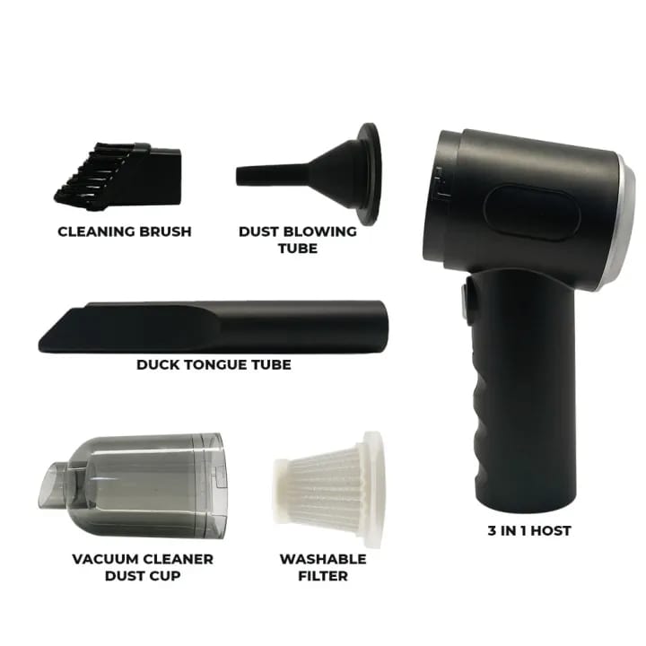 3-in-1 Portable Wireless Vacuum Cleaner, Air Duster & Air Pump