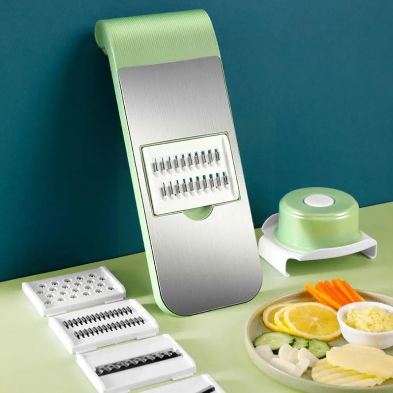 5 Stainless Steel Blades in 1 Vegetable Cutter & Grater
