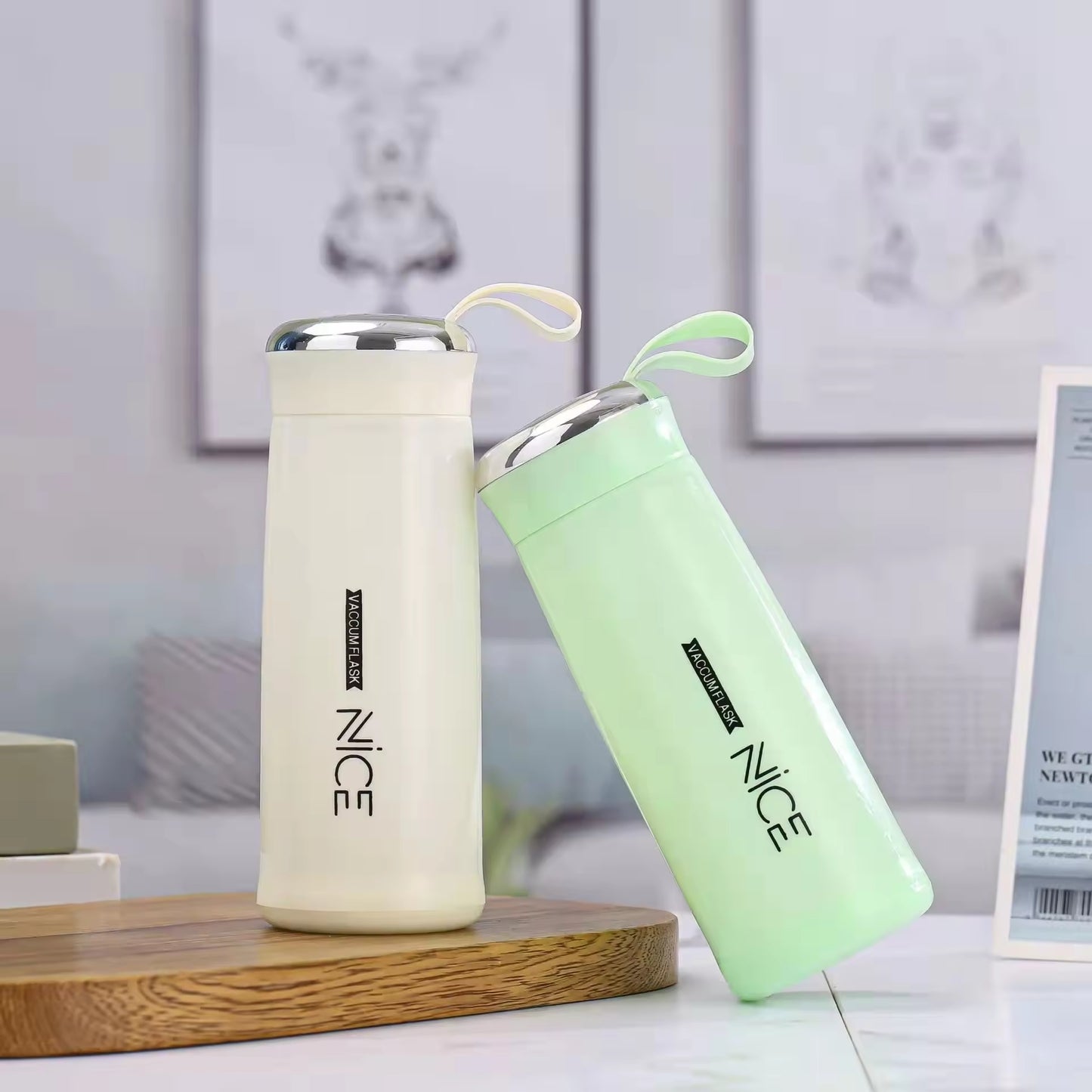 Nice Mini Flask Glass Water Bottle with Vacuum Insulation 400ml