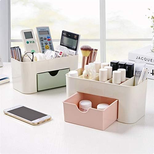 Plastic Cosmetic Storage Box & Desk Organizer with Drawer