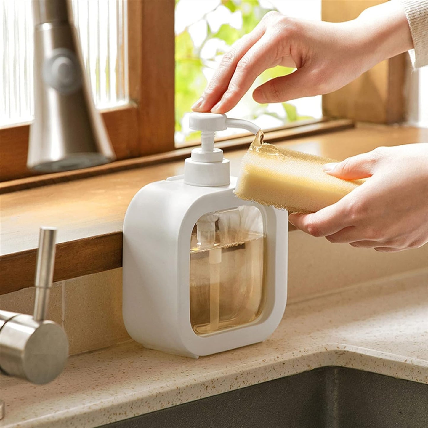 Square Portable Refillable Soap Dispenser Bottle