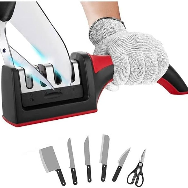 3-in-1 Knife Sharpener Set with Ceramic Peeler for Kitchen
