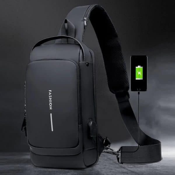 Fashion Anti-Theft Sling Shoulder Travel Bag with USB Charging Port
