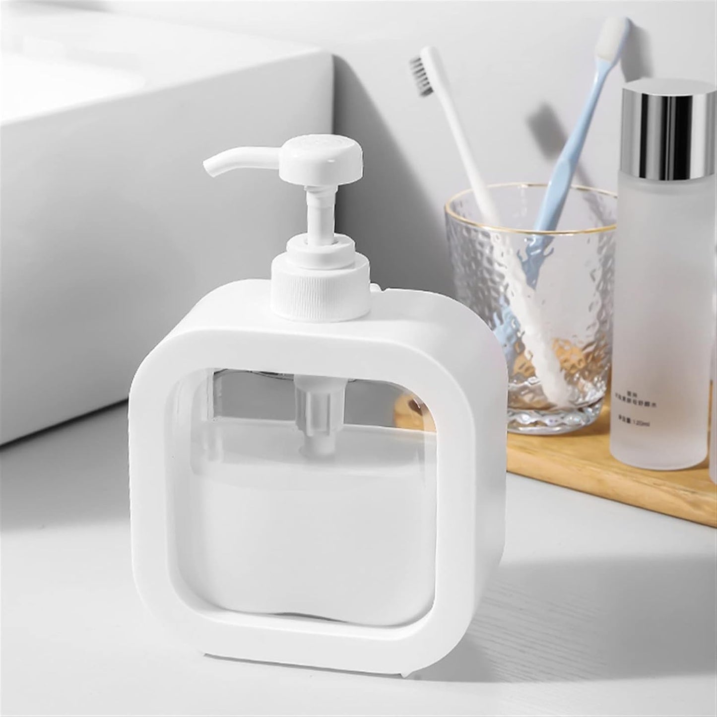 Square Portable Refillable Soap Dispenser Bottle