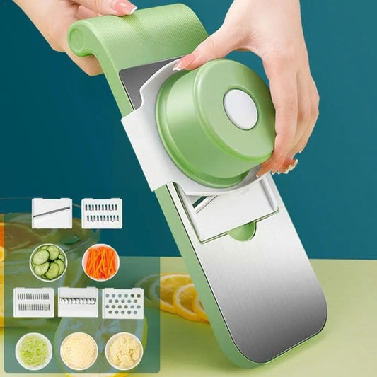 5 Stainless Steel Blades in 1 Vegetable Cutter & Grater