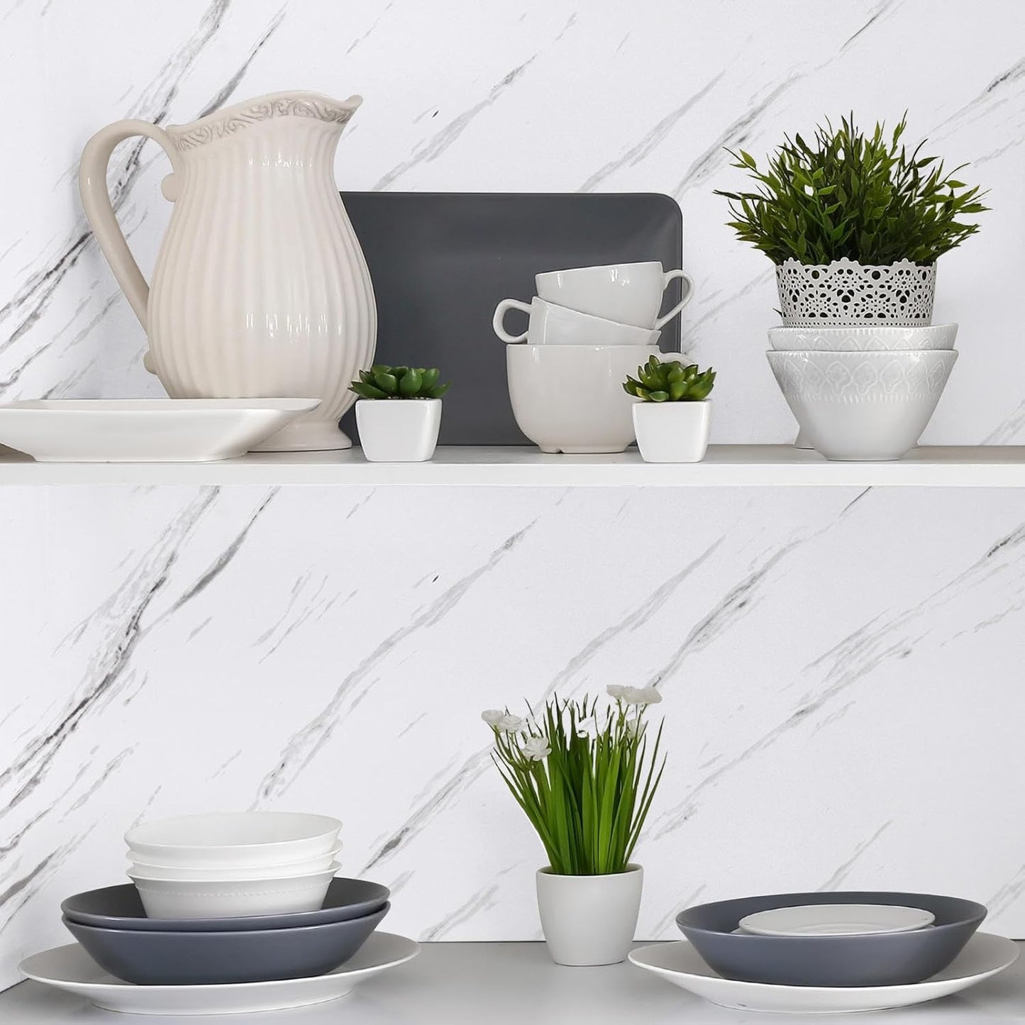 White Waterproof Marble Self-Adhesive Sheet | 60x200 cm