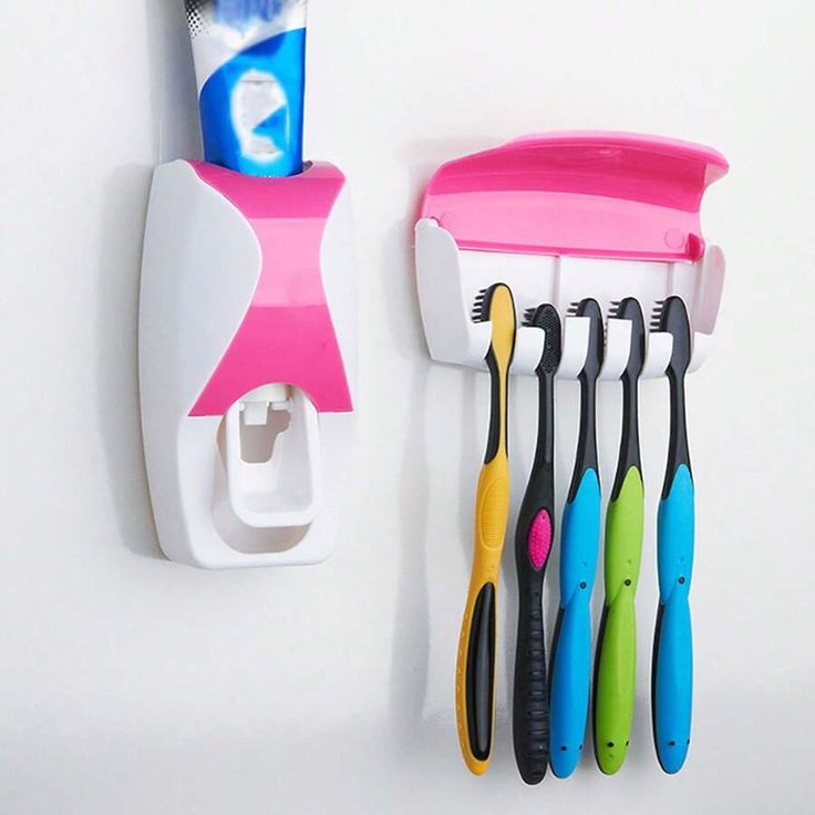 Automatic Toothpaste Dispenser & Wall-Mounted Toothbrush Holder Set