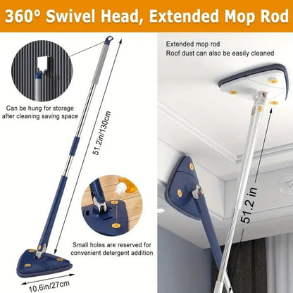 360° Rotatable Triangle Mop with Extendable Long Handle
