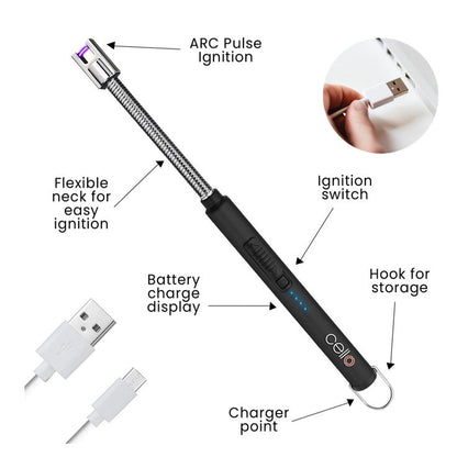 Flexible, Windproof USB Rechargeable Flameless Arc Lighter