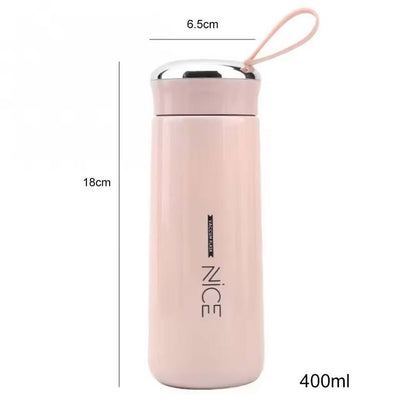Nice Mini Flask Glass Water Bottle with Vacuum Insulation 400ml