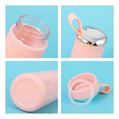 Nice Mini Flask Glass Water Bottle with Vacuum Insulation 400ml