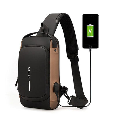 Fashion Anti-Theft Sling Shoulder Travel Bag with USB Charging Port