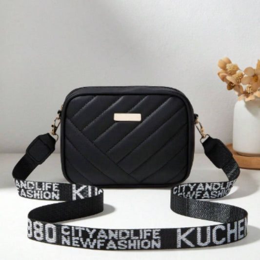 Black Leather Handbag | Stylish Shoulder & Crossbody Girls Bag