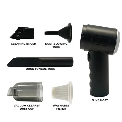 3-in-1 Portable Wireless Vacuum Cleaner, Air Duster & Air Pump